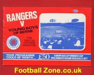 Glasgow Rangers v Young Boys Of Berne 1977 - ECWC