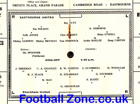 Eastbourne United v Shoreham United 1956