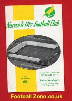 Norwich City v Bolton Wanderers 1968