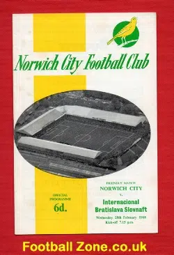 Norwich City v Internacional Bratislava Slovnaft 1968