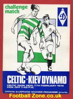 Glasgow Celtic v Dynamo Kiev 1972 - Challenge Match + Ticket
