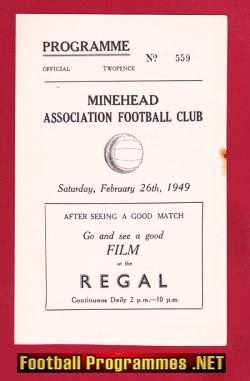 Minehead v Barnstaple AAC 1949 – Devon Charity Cup