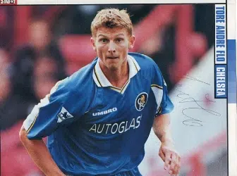 Chelsea Tore Andre Flo Autograph Picture