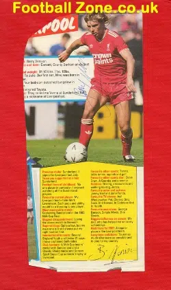 Liverpool Barry Venison Autograph Picture