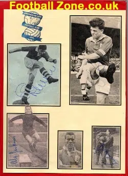 Birmingham City Jackson + Newman + Astall + Autographs 1950s