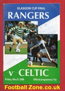Glasgow Rangers v Glasgow Celtic 1986 – Signed Provan + Conroy
