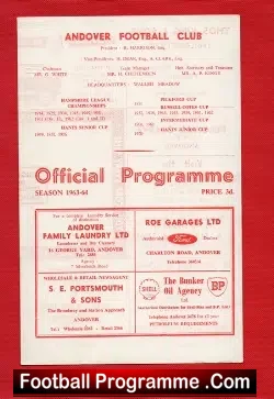 Andover v Netley Sports 1963 – Print Error + Sheet