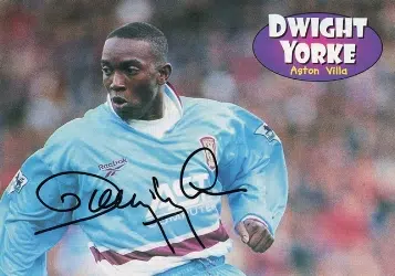 Aston Villa Dwight Yorke Autograph Picture
