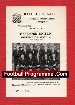 Bath City v Hereford United 1961