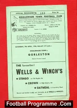 Biggleswade Town v Gorleston 1956 – Eastern Counties League
