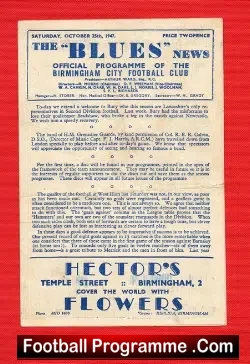Birmingham City v Bury 1947