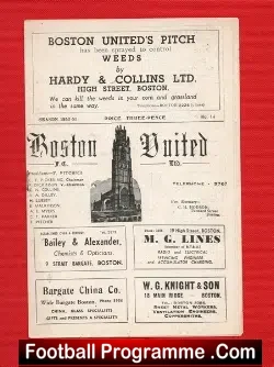 Boston United v Frickley Athletic 1952