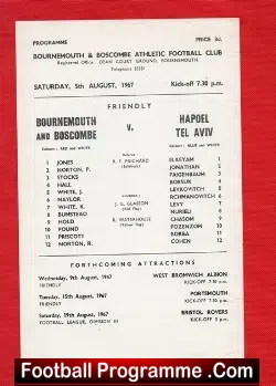 Bournemouth v Hapoel Tel Aviv 1967 – v Jewish Team