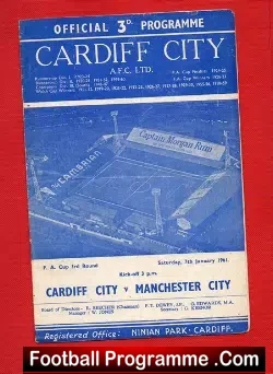 Cardiff City v Manchester City 1961 - FA Cup - football programme