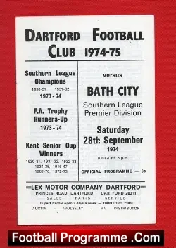Dartford v Bath City 1974