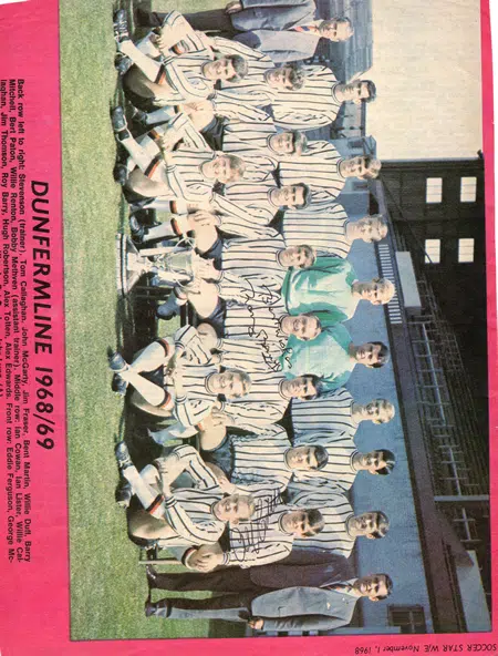 Dunfermline Athletic FC Autographed Picture 1969 + Roy Barry