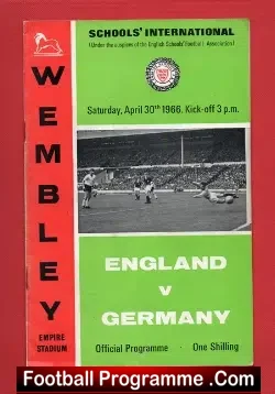 England v Germany 1966 – Wembley – Plus Song Sheet – Schoolboys