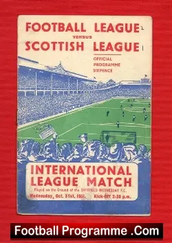 Football League v Scotland Football League 1951 – at Sheff Wed