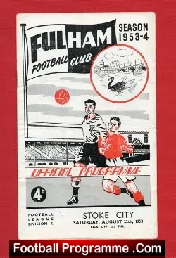 Fulham v Stoke City 1953 - football programme
