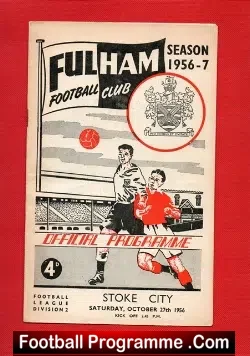 Fulham v Stoke City 1956 - football programme