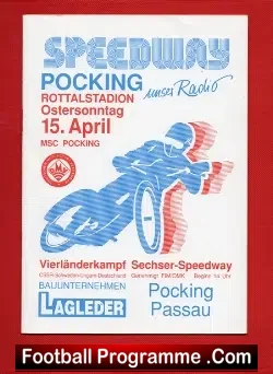 Germany Speedway Programme 1990 – Pocking Germany