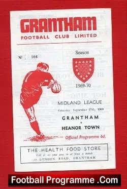 Grantham Town v Heanor Town 1969 - football programme