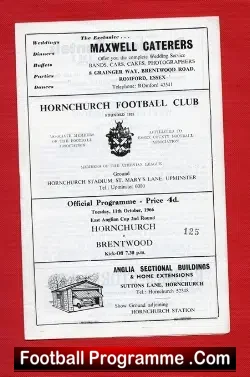 Hornchurch v Brentwood 1966