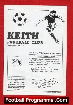 Keith v St Mirren + Brechin + Raith 1980s - football programme