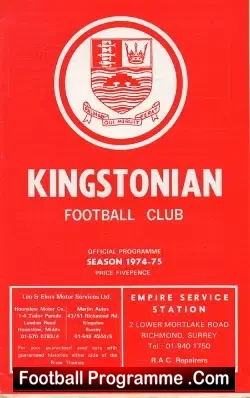 Kingstonian v Hendon 1975