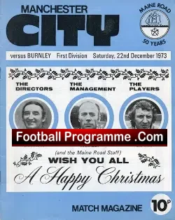 Manchester City v Burnley 1973 - football programme