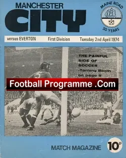 Manchester City v Everton 1974 - football programme