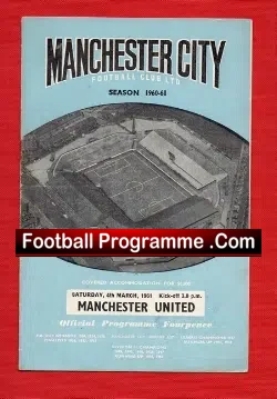 Manchester City v Manchester United 1961 - Rearranged Match - football programme