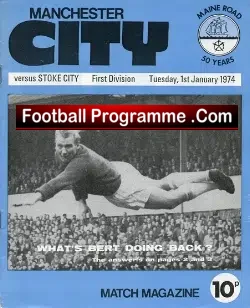 Manchester City v Stoke City 1974 - football programme