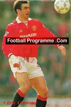 Manchester United Eric Cantona Autographed Magazine Picture - football memorabilia