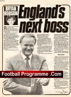 Manchester United Ron Atkinson Autograph Manager 1980’s