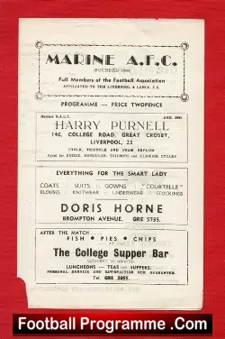 Marine Athletic v Prescot Cables 1962