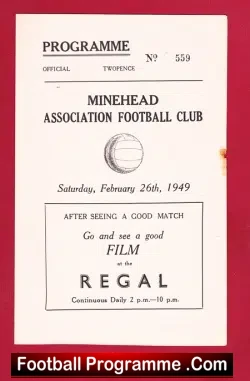 Minehead v Barnstaple AAC 1949 – Devon Charity Cup