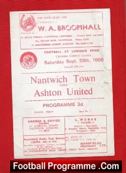 Nantwich Town v Ashton United 1968