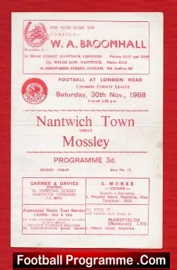 Nantwich Town v Mossley 1968