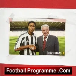 Newcastle United Patrick Kleivert Autograph With Bobby Robson