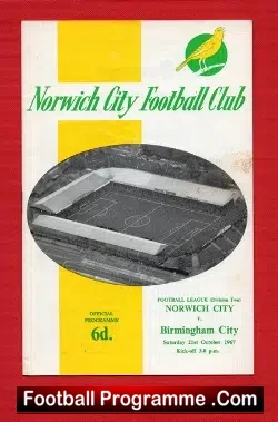 Norwich City v Birmingham City 1967