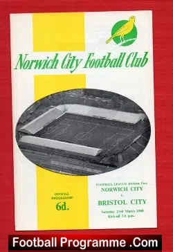 Norwich City v Bristol City 1968