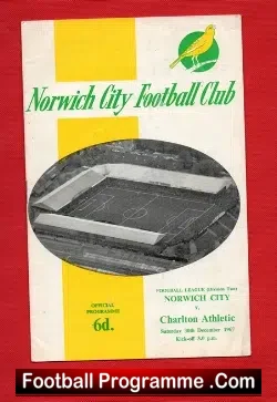 Norwich City v Charlton Athletic 1967