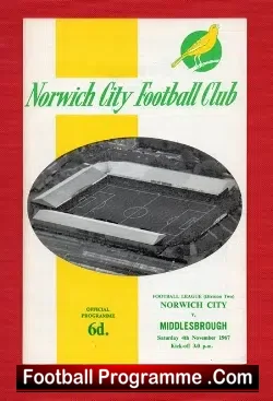 Norwich City v Middlesbrough 1967
