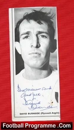Plymouth Argyle David Burnside Autograph Picture