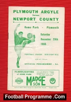 Plymouth Argyle v Newport County 1956