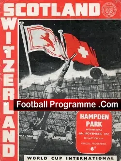 Scotland v Switzerland 1957 - Multi Autographed Signed - football programme