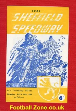 Sheffield Speedway v Edinburgh 1961 - speedway programme