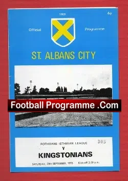 St Albans City v Kingstonians 1973