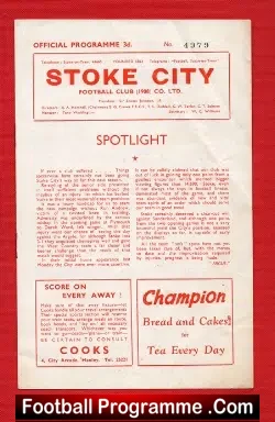 Stoke City v Norwich City 1960